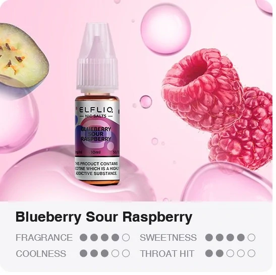 Liquid ELFLIQ Nic SALT Blueberry Sour Raspberry 10ml - 10mg 