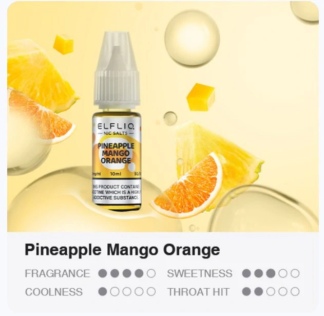 Liquid ELFLIQ Nic SALT Pineapple Mango Orange 10ml - 10mg