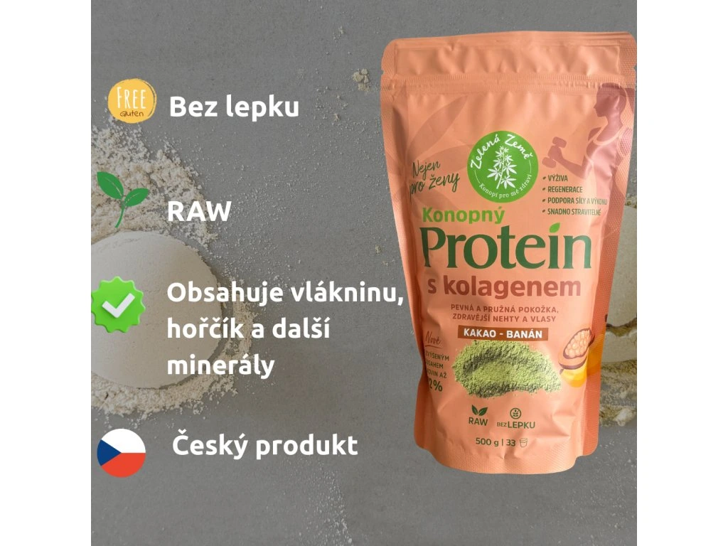 Konopný protein EXTRA s kolagenem 500 g