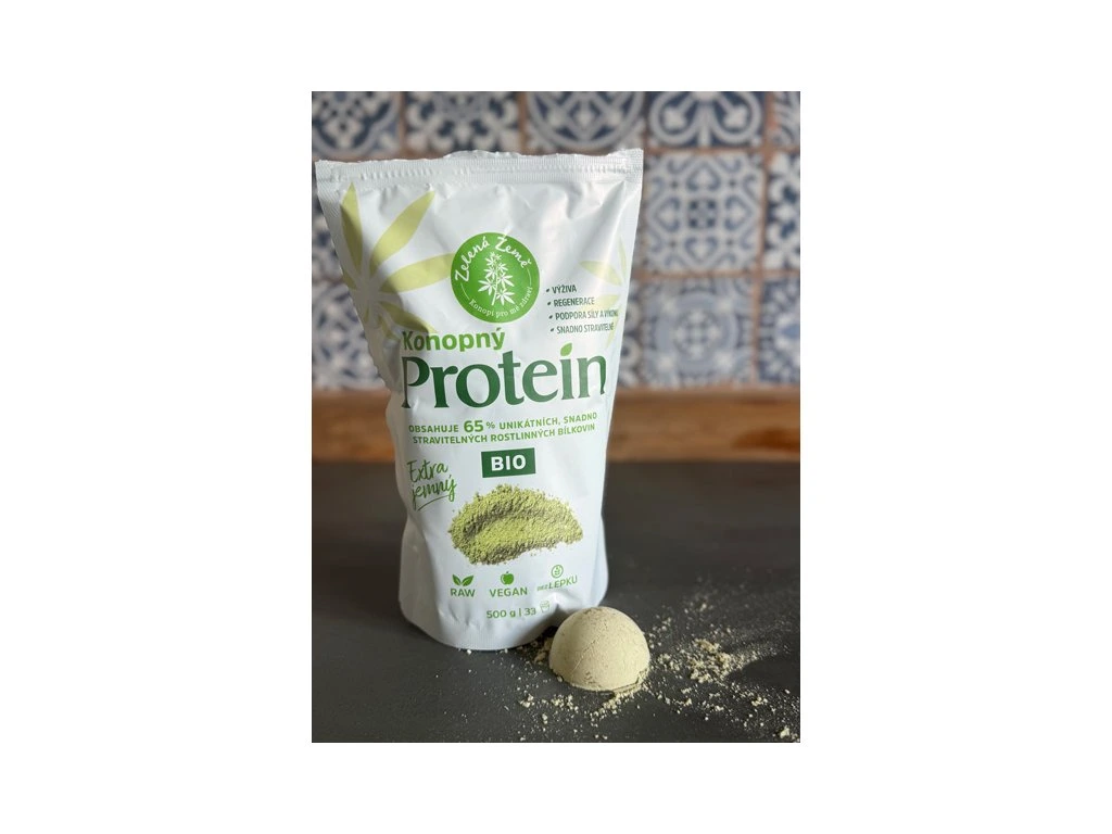 Konopný protein BIO Extra jemný, 500 g 65%