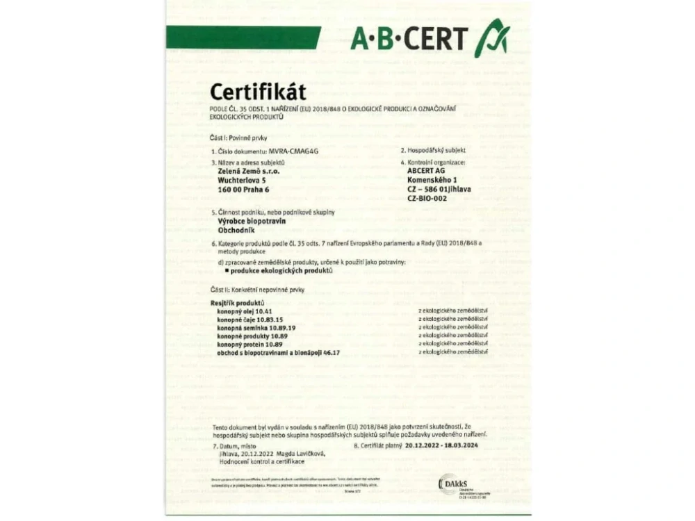 Konopný olej BIO 500ml