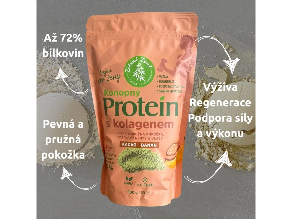 Konopný protein EXTRA s kolagenem 500 g