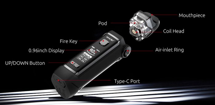 Smoktech IPX 80 grip Full Kit 3000mAh Fluid 7color