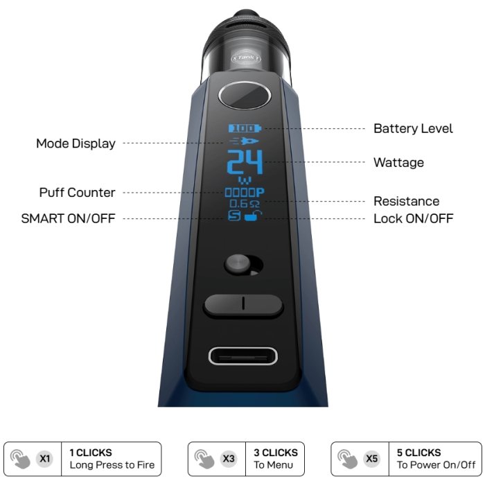 Vaporesso GTX ONE Pro 40W elektronická cigareta 3000mAh Pink