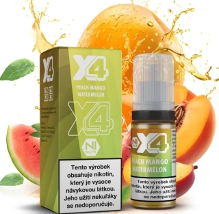 Liquid X4 Bar Juice - Broskev, mango a meloun (Peach Mango Watermelon) 10ml - 10mg 