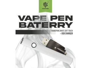 Vape pen baterie Transpring bílá soft touch + USB nabíječka