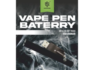 Vape pen baterie HW black soft touch + USB nabíječka